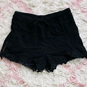 Black lace shorts